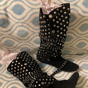 Jeffrey Campbell Berlin Suede Boots- STUDDED